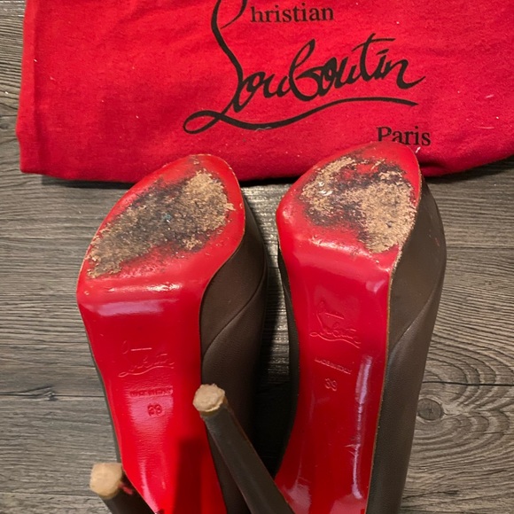 Louboutin heels with platform, pewter, size 39 - Picture 4 of 6